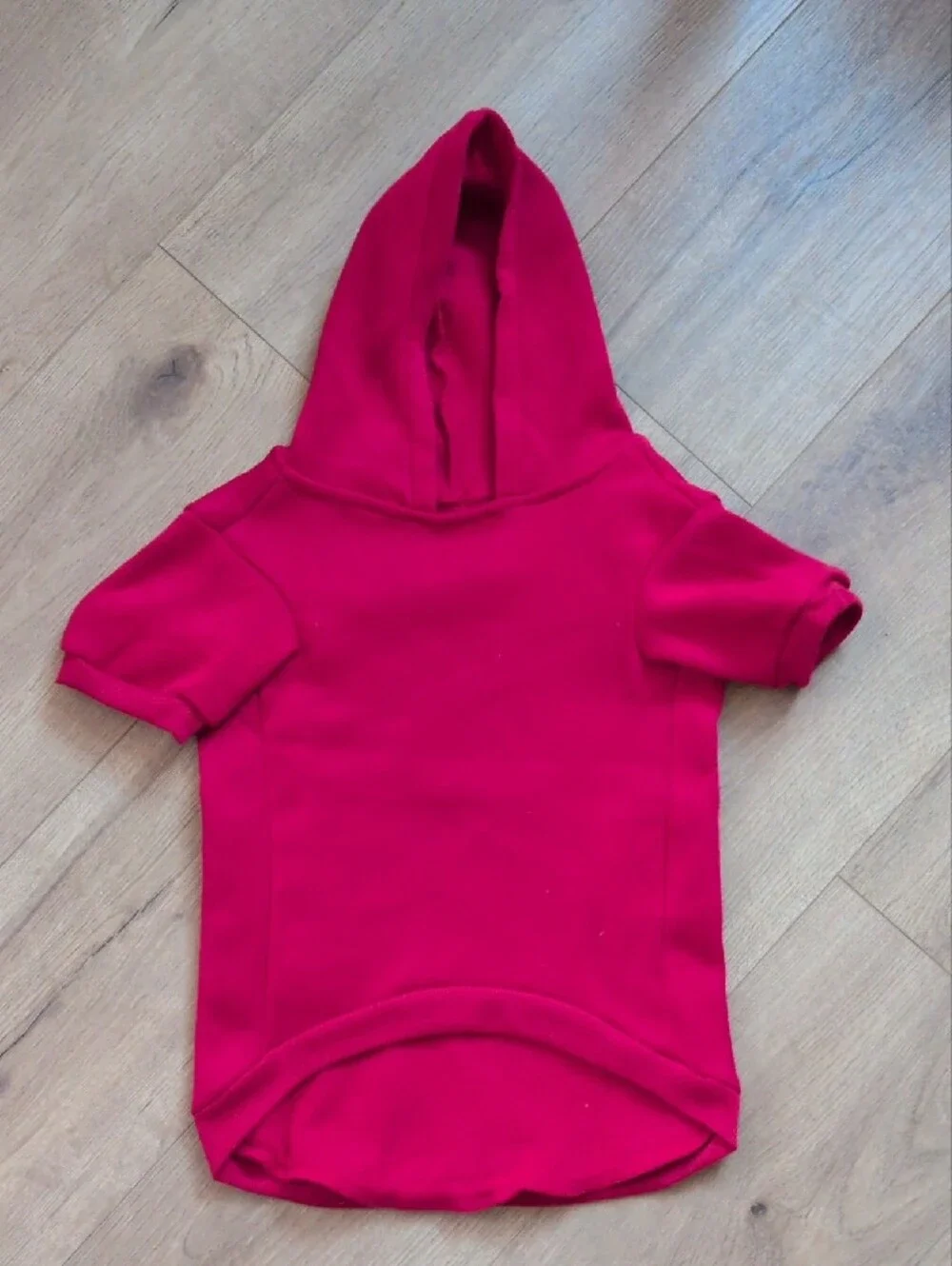 Vibrant Red Dog Hoodie with Playful Buc-ee's Mascot Graphic Size L
